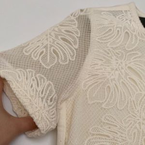 Loft Monstera Leaf Overlay Mini Dress NWOT